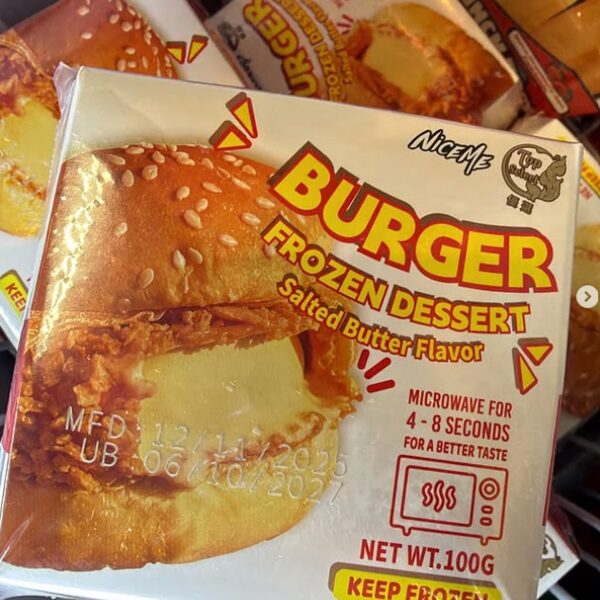 Niceme Burger frozen dessert novelty package